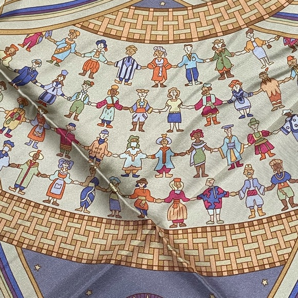 Hermès Blue Donner La Main Scarf - Picture 6 of 10